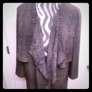 Olive green and black reptile print cardigan